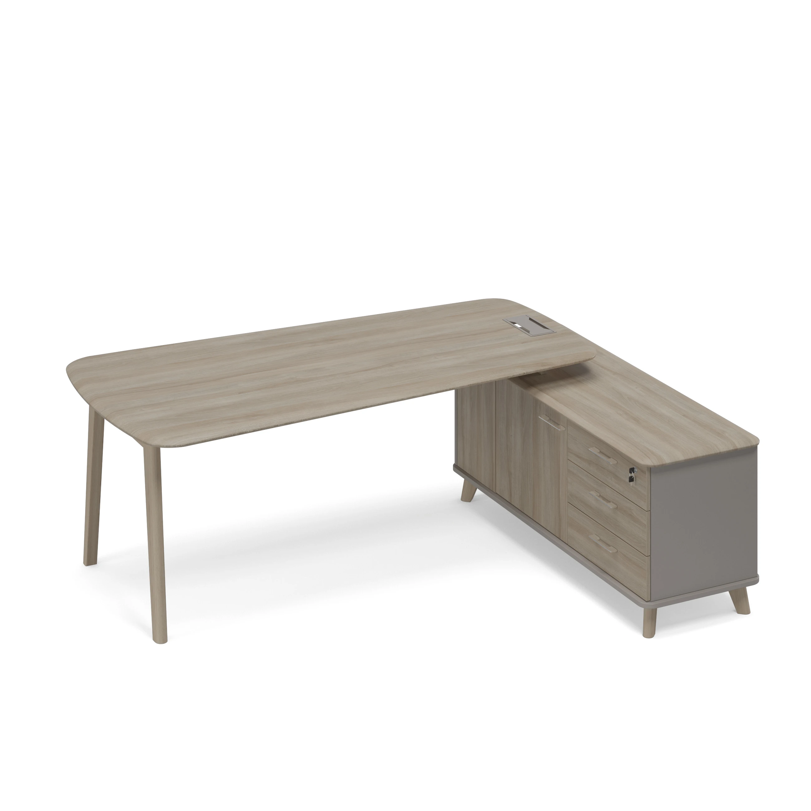 Стол на опорной тумбе правый (тип 3) WOOD (ТМ В2 118 ВЛ ВЛ ВЛ) — арт. UNITEX-TW-209278