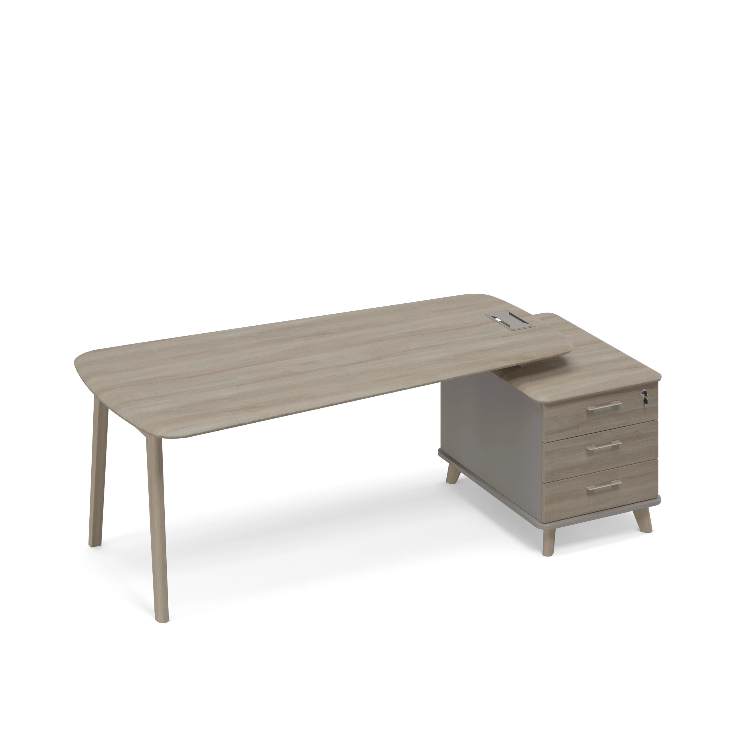 Стол на опорной тумбе малой (тип 3) WOOD (ТМ В2 120 ВЛ ВЛ ВЛ) — арт. UNITEX-TW-209280